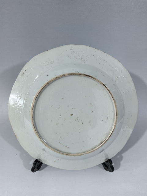 古玩陶瓷乾隆青花粉彩博古八方賞盤拍賣,當前價格88元