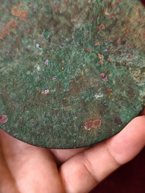 古玩銅器漢代單圈銘文鏡真品鑒賞圖