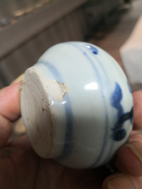 古玩陶瓷青花云紋水盂真品鑒賞圖