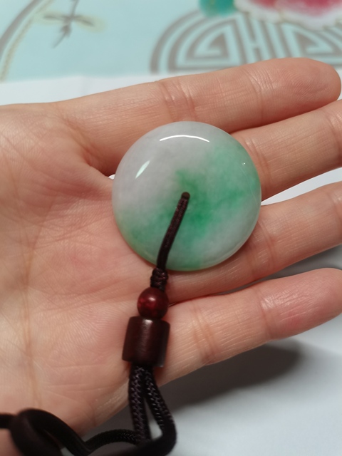 古玩玉器天然翡翠平安扣真品鑒賞圖