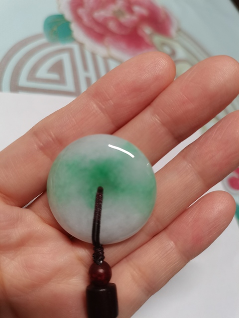 古玩玉器天然翡翠平安扣真品鑒賞圖