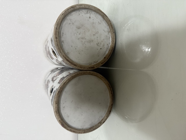 古玩陶瓷人物紋粉彩帽筒真品鑒賞圖