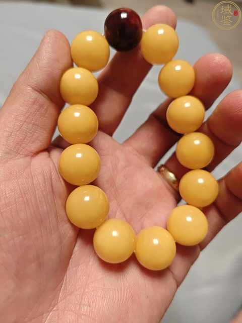 古玩玉器蜜蠟手鏈真品鑒賞圖