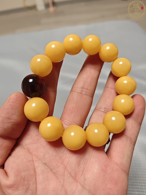 古玩玉器蜜蠟手鏈真品鑒賞圖