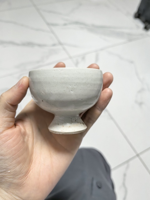 古玩陶瓷青白釉高足杯真品鑒賞圖