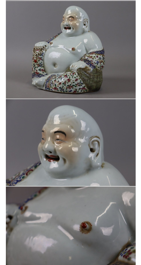 古玩陶瓷彌勒佛塑像真品鑒賞圖