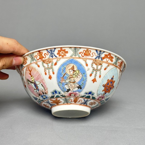 古玩陶瓷粉彩人物故事碗真品鑒賞圖
