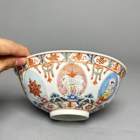古玩陶瓷粉彩人物故事碗真品鑒賞圖