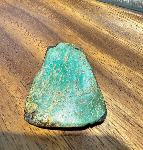 古玩玉器綠松石斧形墜真品鑒賞圖