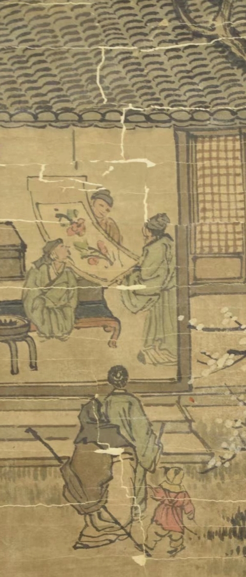 古玩字畫金廷標(biāo)款山水人物真品鑒賞圖