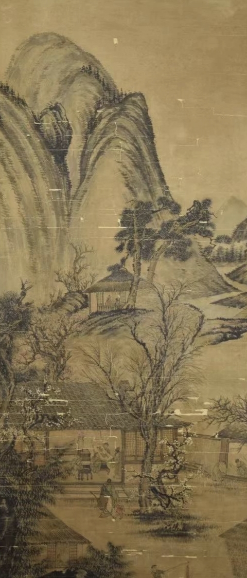 古玩字畫金廷標(biāo)款山水人物真品鑒賞圖