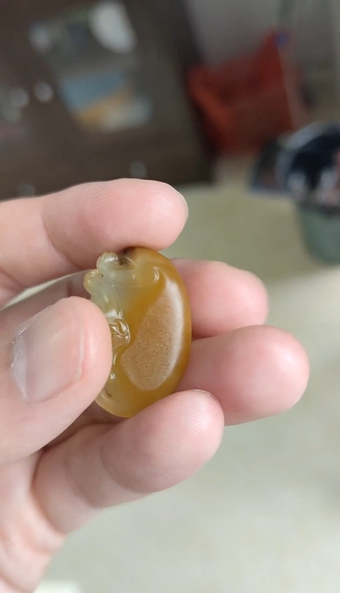 古玩玉器和田玉貔貅掛件真品鑒賞圖