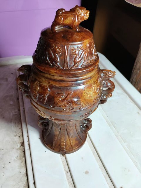 古玩玉器仿古做舊玉瓶真品鑒賞圖