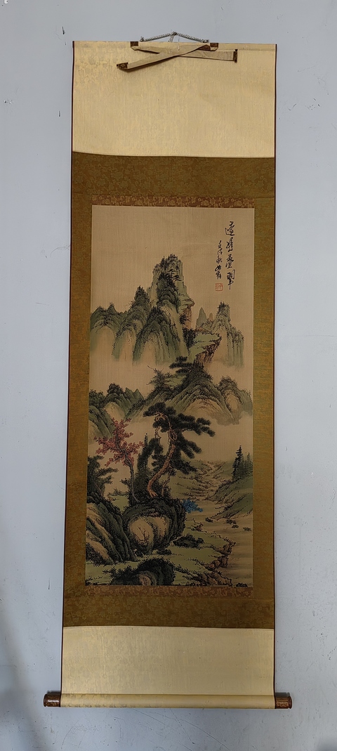 古玩字畫如松  青綠山水拍賣，當前價格600元