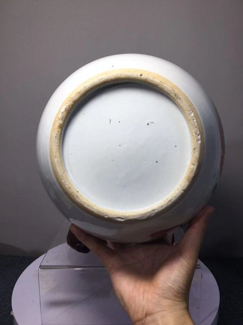 古玩陶瓷人物紋粉彩西瓜罐真品鑒賞圖