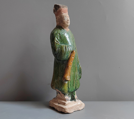 古玩陶瓷明代三彩人物陶俑真品鑒賞圖