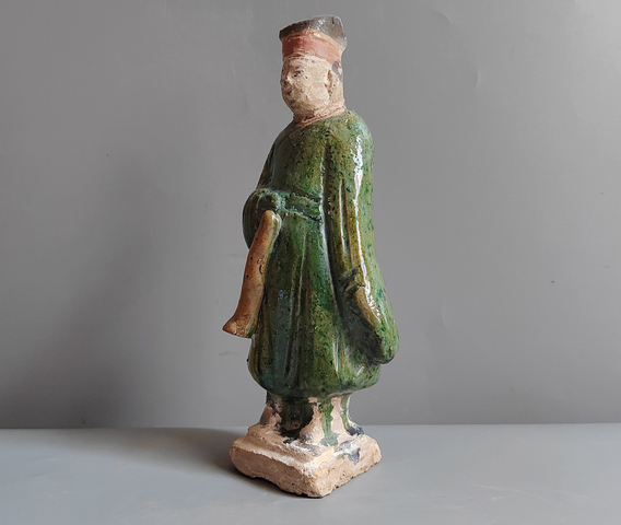 古玩陶瓷明代三彩人物陶俑真品鑒賞圖