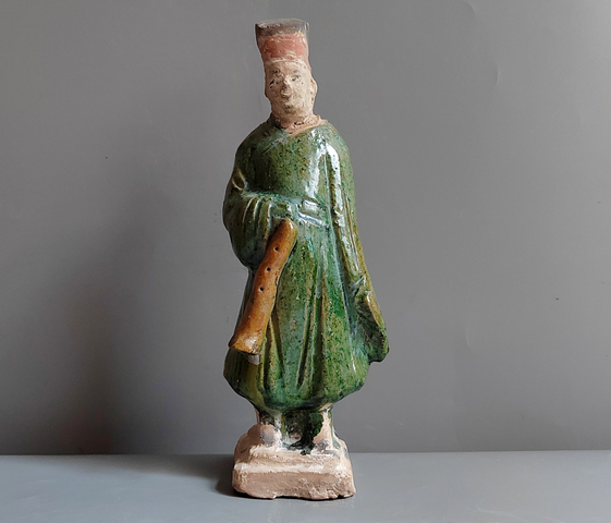 古玩陶瓷明代三彩人物陶俑真品鑒賞圖