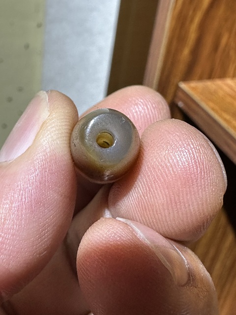 古玩玉器鑲蝕黑白珠真品鑒賞圖