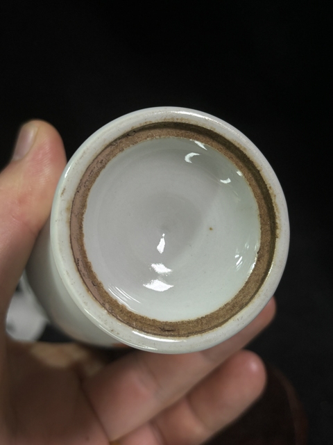 古玩陶瓷淺絳彩花果紋勝利蓋杯真品鑒賞圖