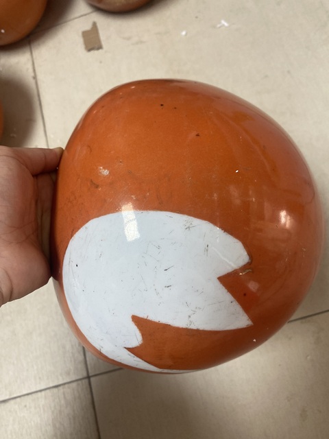 古玩陶瓷珊瑚紅釉留白松鶴紋西瓜罐真品鑒賞圖
