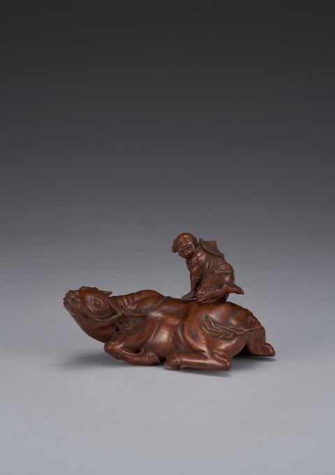 古玩雜項(xiàng)竹雕牧牛童子擺件真品鑒賞圖