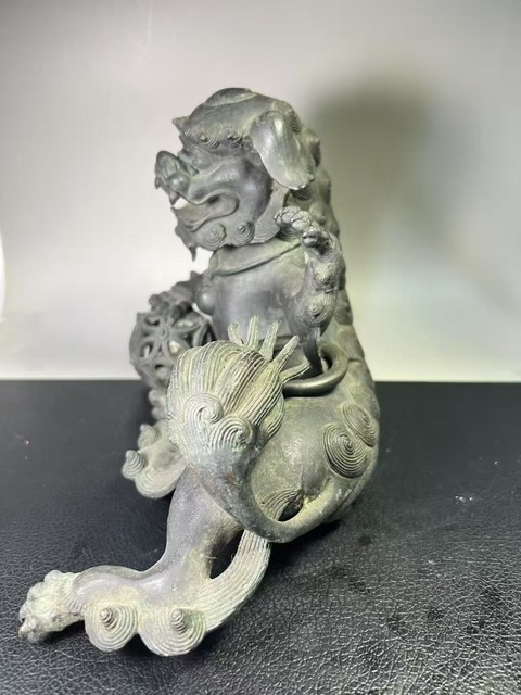 古玩銅器銅獅子真品鑒賞圖