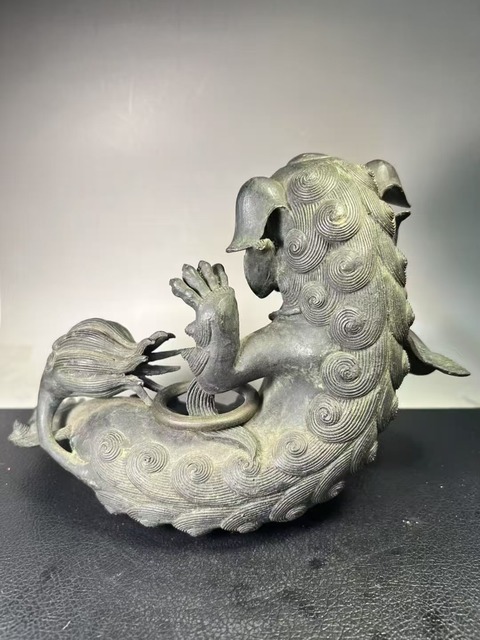古玩銅器銅獅子真品鑒賞圖