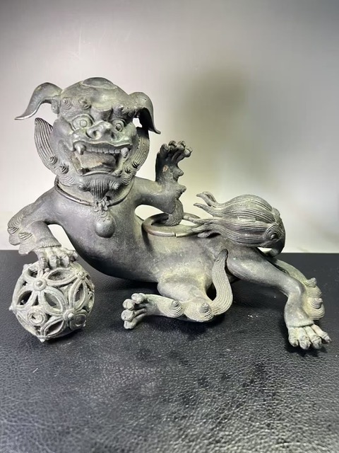 古玩銅器銅獅子真品鑒賞圖