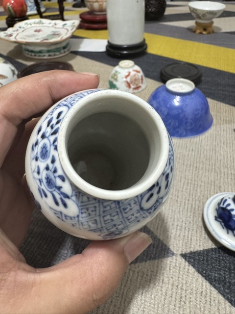 古玩陶瓷青花市井人物雞腿瓶真品鑒賞圖