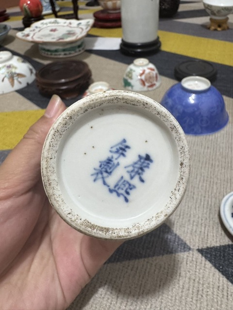 古玩陶瓷青花市井人物雞腿瓶真品鑒賞圖