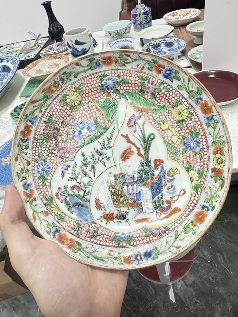 古玩陶瓷咸豐廣彩盤真品鑒賞圖