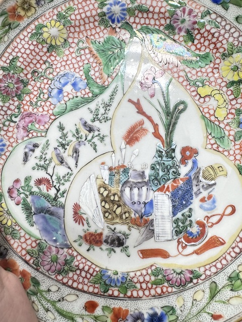 古玩陶瓷咸豐廣彩盤真品鑒賞圖