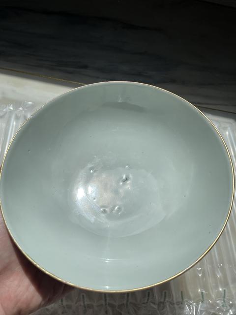 古玩陶瓷青花粉彩描金皮球花紋碗真品鑒賞圖
