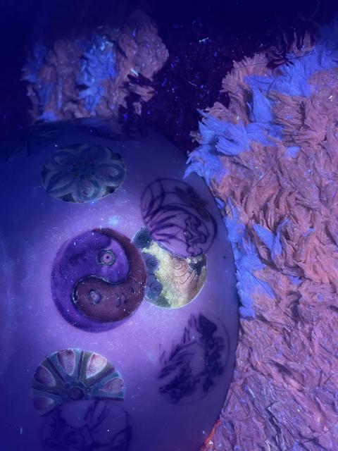 古玩陶瓷青花粉彩描金皮球花紋碗真品鑒賞圖