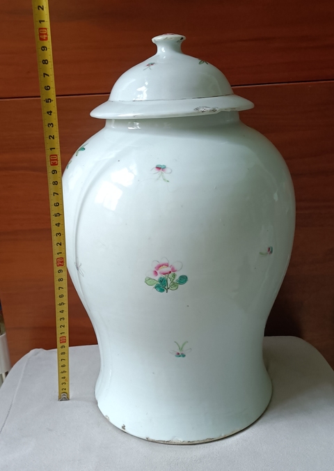 古玩陶瓷粉彩柳樹花鳥紋將軍罐真品鑒賞圖