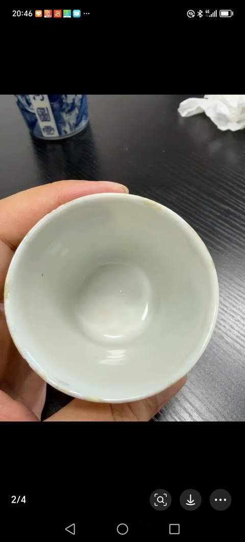 古玩陶瓷民國 刷花白菜馬蹄杯真品鑒賞圖