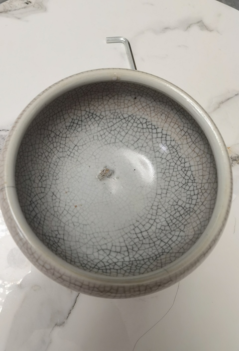 古玩陶瓷哥釉三乳足缽式香爐真品鑒賞圖