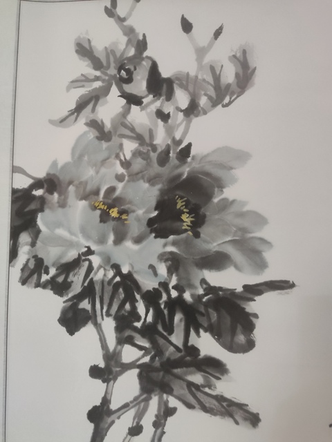 古玩字畫手工精裱已故名家金石開 墨牡丹拍賣,當前價格898元