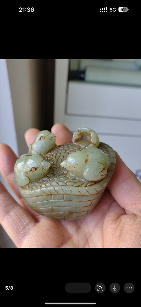 古玩玉器和田玉雕“安居樂(lè)業(yè)”擺件真品鑒賞圖