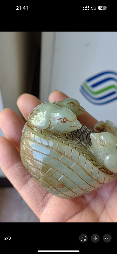 古玩玉器和田玉雕“安居樂(lè)業(yè)”擺件真品鑒賞圖