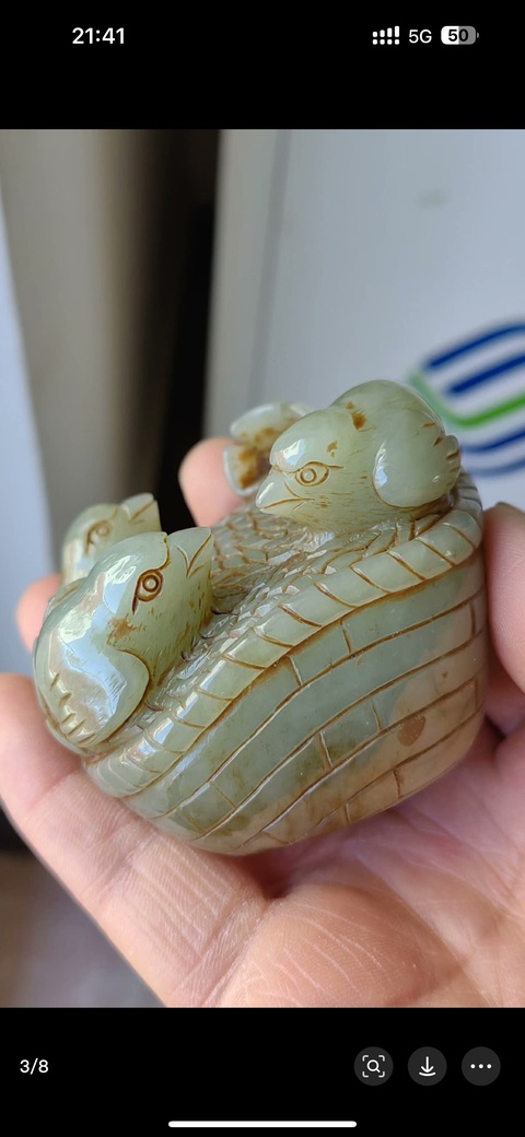 古玩玉器和田玉雕“安居樂(lè)業(yè)”擺件真品鑒賞圖
