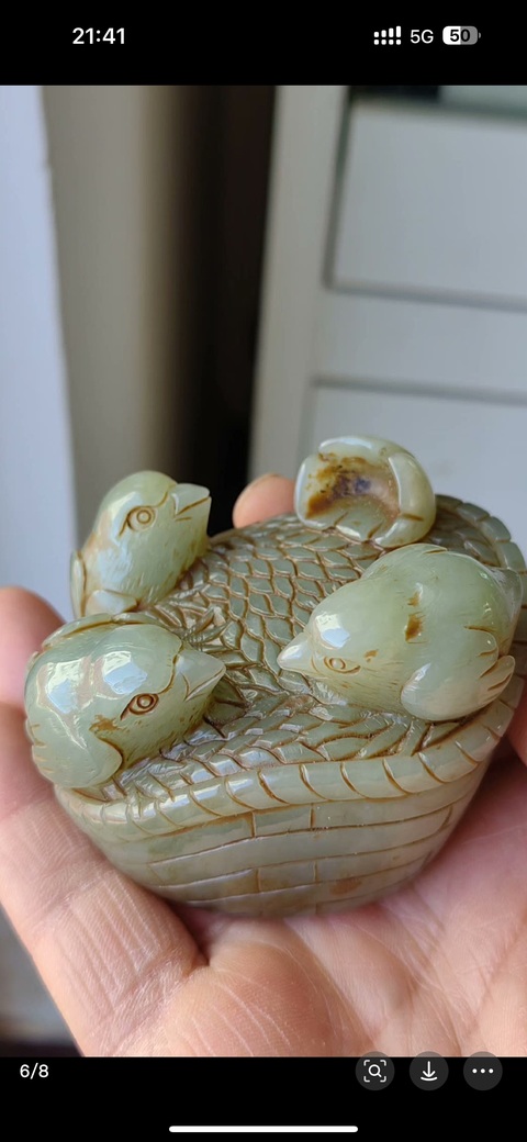 古玩玉器和田玉雕“安居樂(lè)業(yè)”擺件真品鑒賞圖
