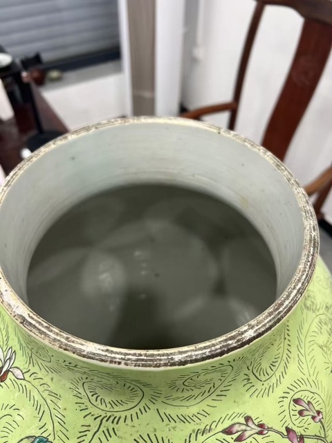 古玩陶瓷鳳凰牡丹紋粉彩將軍罐真品鑒賞圖