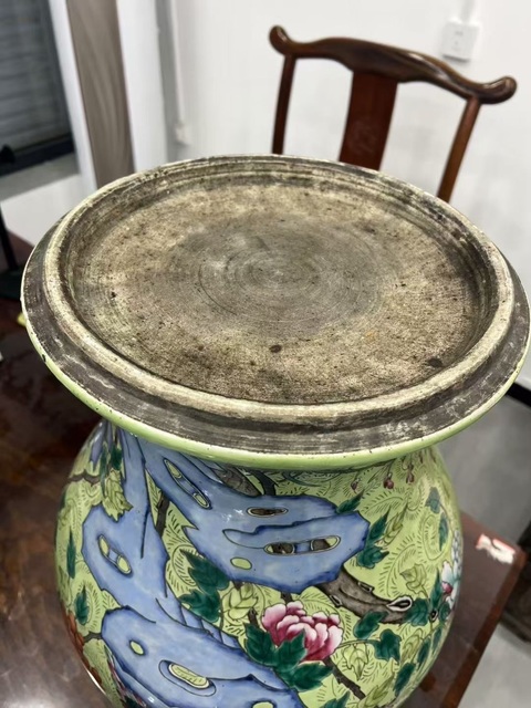 古玩陶瓷鳳凰牡丹紋粉彩將軍罐真品鑒賞圖