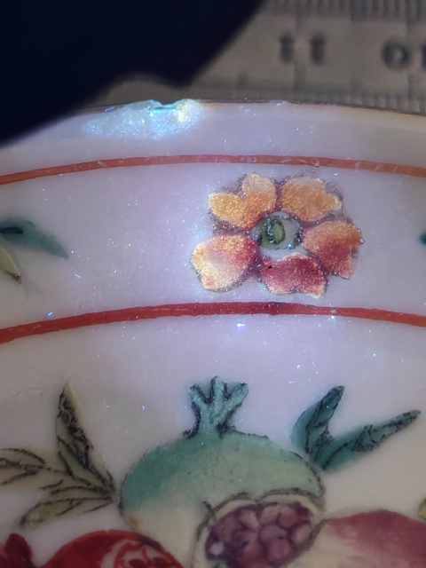 古玩陶瓷同治細路粉彩瓜果盤真品鑒賞圖