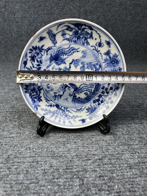 古玩陶瓷青花鸞鳳和鳴紋盤真品鑒賞圖
