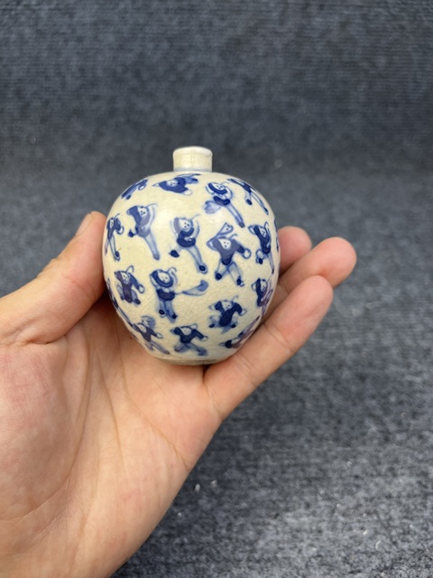 古玩陶瓷青花嬰戲紋罐拍賣,當前價格3888元