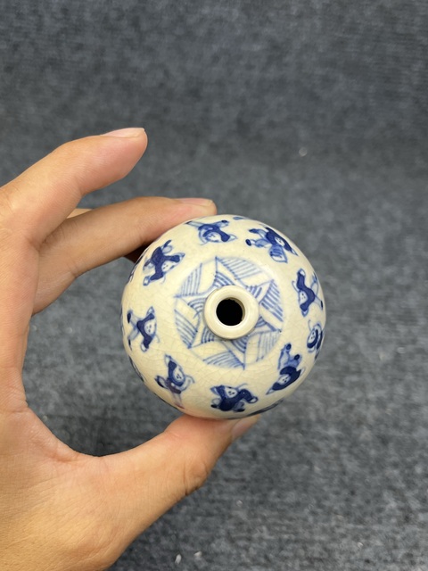 古玩陶瓷青花嬰戲紋罐拍賣,當前價格3888元