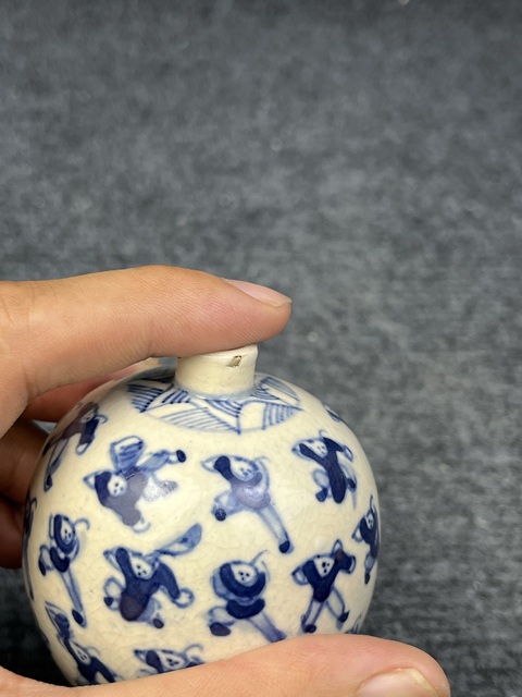 古玩陶瓷青花嬰戲紋罐拍賣,當前價格3888元